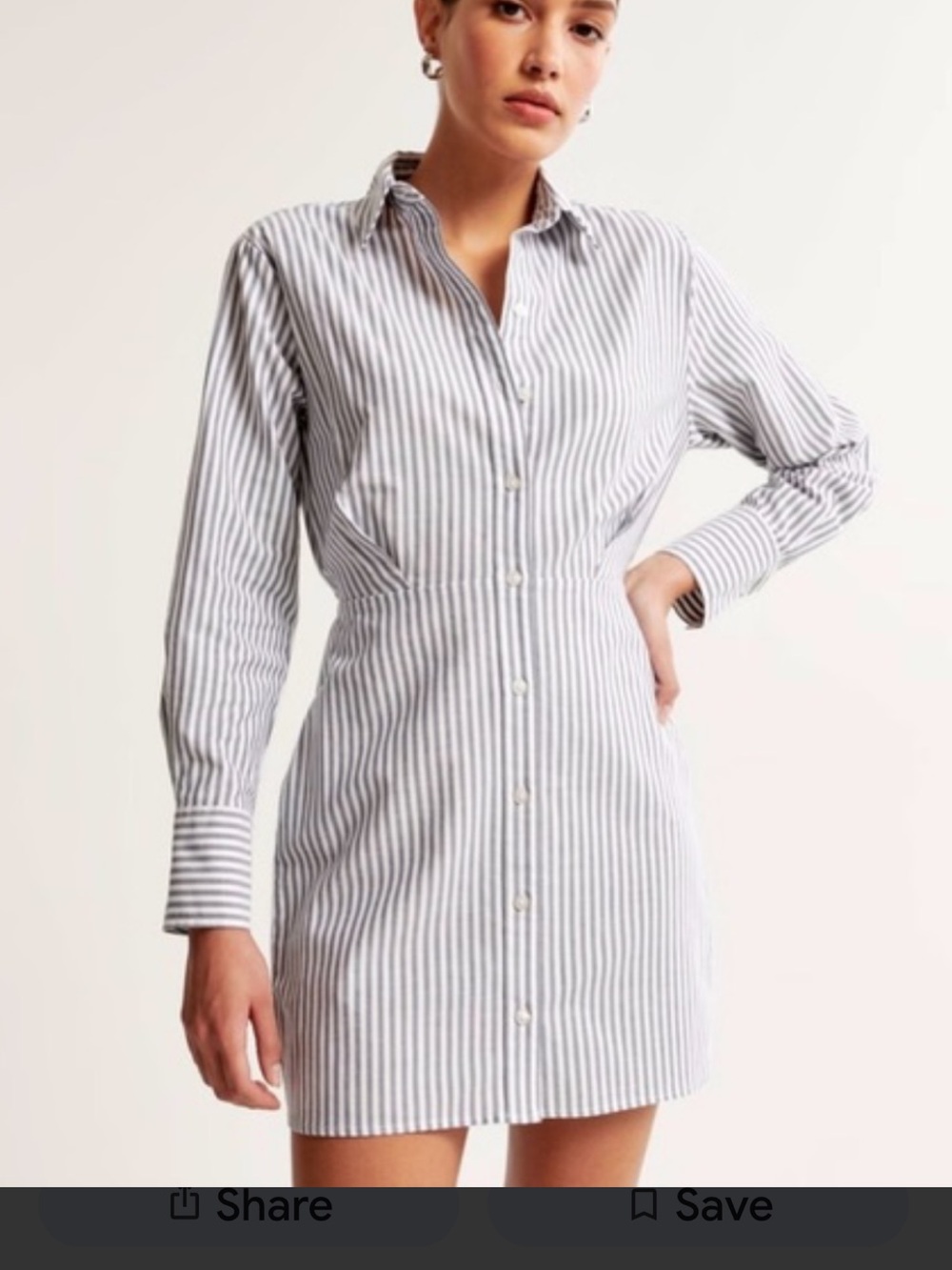 Abercrombie & Fitch Blue and White Striped Shirt Dress